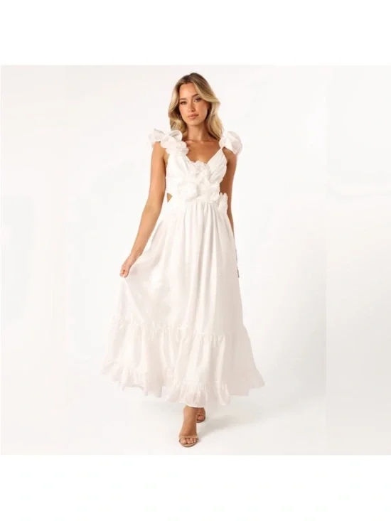 Petal & Pup White Floral-Accent Maxi Dress - Women - Picture 4 of 14